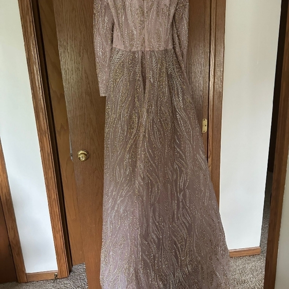 Gold Sequin Embellished Maxi Gown - Picture 12 of 16